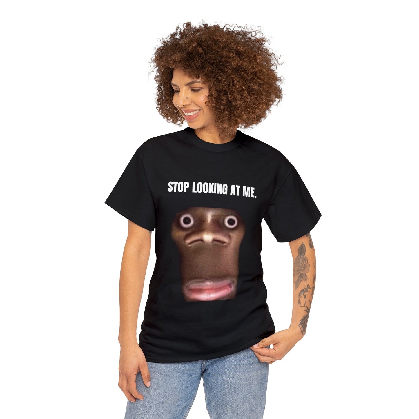 ''stop looking at me'' face T-Shirt