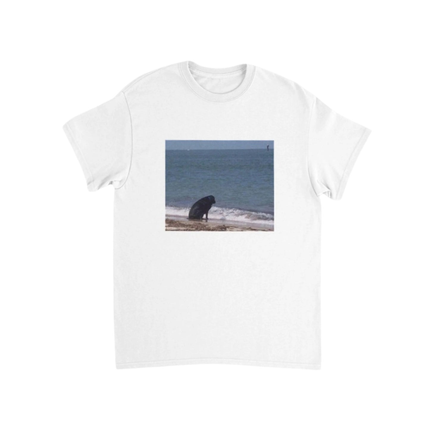 sad dog at the beach T-Shirt